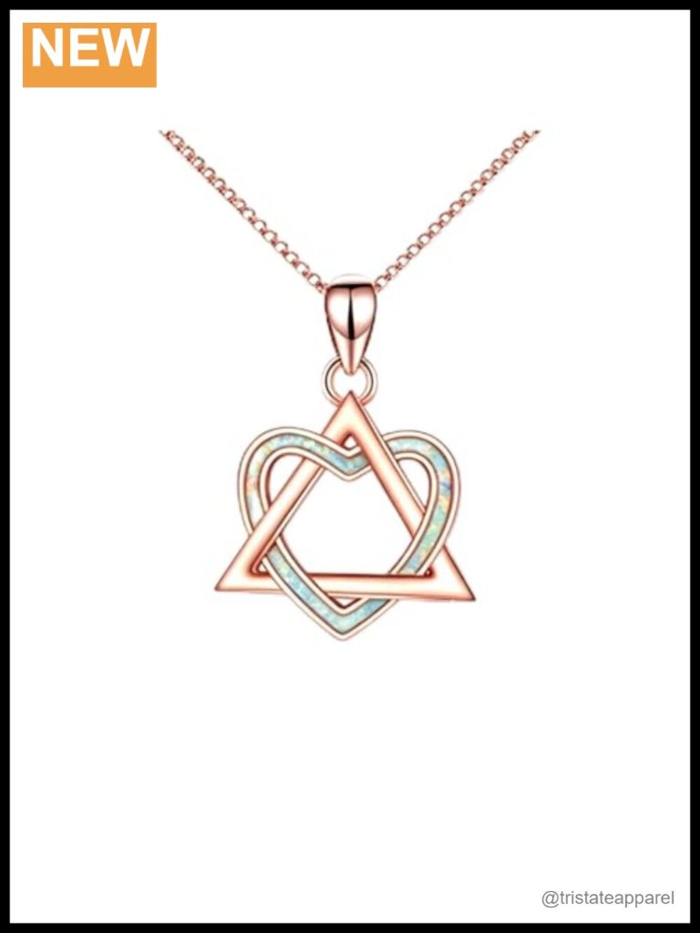 Sterling Silver Opal Adoption Pendant Necklace 18+2" Cable Chain